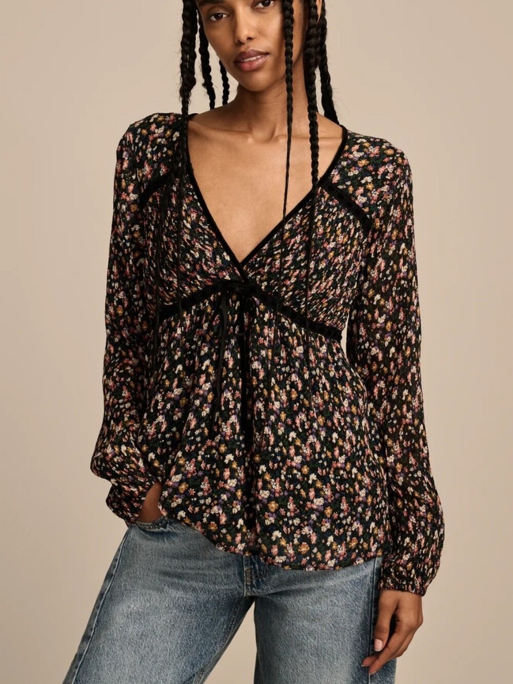 NWT Lucky Brand Floral Babydoll Top